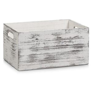 Kontejner pro ukládání RUSTIC WHITE, dřevěný - barva bílá, 30x20x15 cm, ZELLER