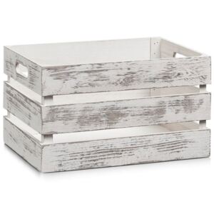 Ukládací box VINTAGE, dřevěný, bílá barva, 35x25x20 cm, ZELLER