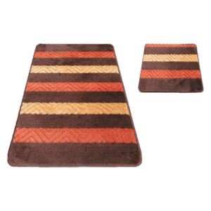 Sada koupelnových koberečků Montana 02 - hnědá - 40x50 cm a 50x80 cm