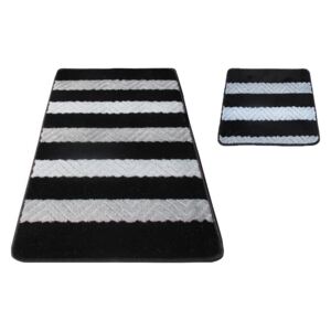 Sada koupelnových koberečků Montana 02 - černá - 40x50 cm a 50x80 cm