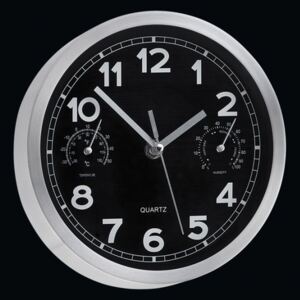 Nástěnné hodiny s teploměrem a vlhkoměrem 25 cm - Cilio