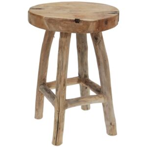 Taburet z přírodního týkového dřeva - stolička, opěrka nohou, 30 x 40 cm