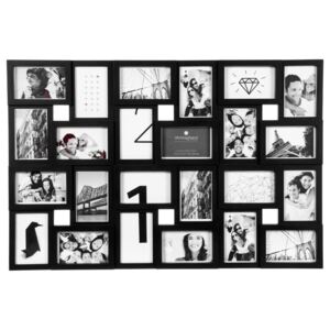 Rámeček pro 24 fotky, fotorámeček, rámeček na fotky - mini galerie na fotky, barva černá