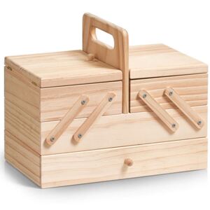 Dřevěný box na šicí potřeby - klasický s 5 přihrádkami, ZELLER