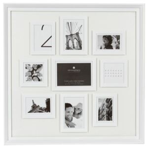 Obdélníkový rámeček pro 9 fotek, fotorámeček, rámeček na fotky - mini galerie na fotky, barva bílá