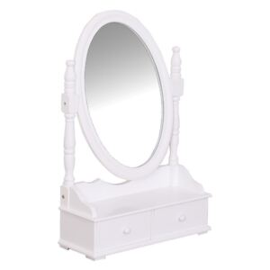 Zrcadlo, skříňka, dřevěná kazeta se zrcadlem, barva bílá