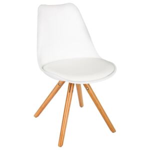 Židle, bílá židle, taburet, bílá stolička, sedadlo, pouf - barva bílá, 54 x 48 x 81 cm