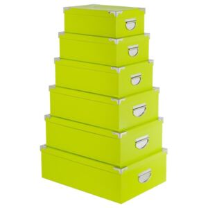 Úložný box, krabička na drobnosti, organizér pro uchovávání, 6 ks - barva zelená