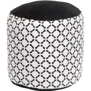 Bavlněný taburet BLACK & WHITE, sedátko, opěrka nohou - 45 x 30 cm