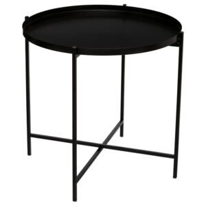 Odkládací kovový stolek KILIAN Ø 48 cm, černá barva