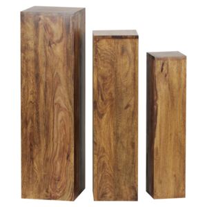 SADA STOLKŮ NA KVĚTINY, barvy sheesham, dřevo, 24,5/24,5/85 cm MID.YOU - Konferenční stolky