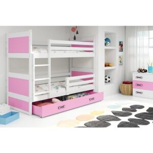 Dětská patrová postel RICO 190x80 cm Ružové Bílá