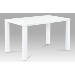 Jídelní stůl 120x80x76 cm, vysoký lesk bílý AT-3006 WT AKCE