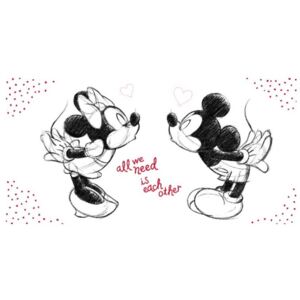 JERRY FABRICS Osuška Mickey a Minnie All We Need Bavlna - Froté, 70/140 cm