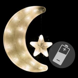 Nexos 41912 Vánoční dekorace - měsíc s hvězdou - teple bílé