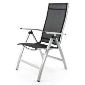 Garthen 35115 Extra široká zahradní židle polohovatelná - černá