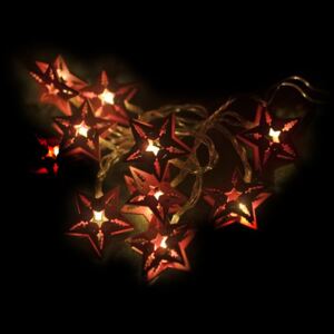 Nexos HOLZ 59047 Vánoční dekorativní řetěz - červená hvězda - 10 LED