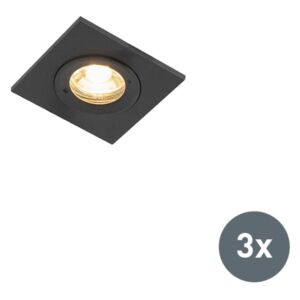Zápustné svítidlo Xenna Square Black IP54 Set 3 (Nordtech)
