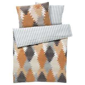 MERADISO® Fleecové ložní prádlo, 200 x 220 cm (šedá/hnědá)