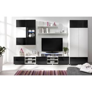 Luxusní nábytek do obývacího pokoje GORDIA 6 bílý+černý