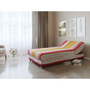 Krémovo-oranžovo-červená čalouněná postel NEJBY 90x198 cm DOPRODEJ