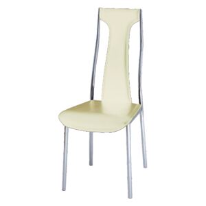 Židle, ekokůže béžová/chrom, RIA - IRIS