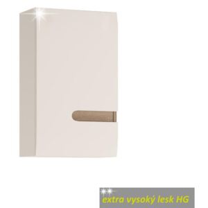 Koupelnová horní skříňka LYNATET 157 L provedení, bílá extra vysoký lesk