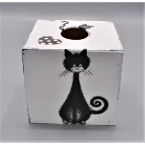 Krabička na kapesníky s kočkami Retro I