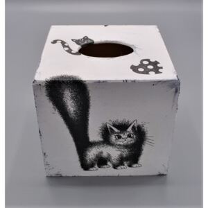 Krabička na kapesníky s kočkami Retro II