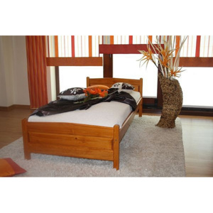 Vyvýšená postel ANGEL + sendvičová matrace MORAVIA + rošt, 120 x 200 cm, olše-lak