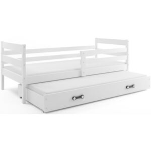 Dětská postel s přistýlkou ERYK 2 90x200 cm, bílá/bílá Pěnová matrace
