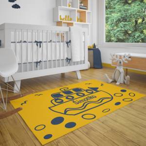 GDmats © GDmats© -koberec dětský s vlastním jménem - lodička - orange, Rozměr 85 x 115 cm, Druh zakončení S obšitím, Materiál GD 550 Klasik