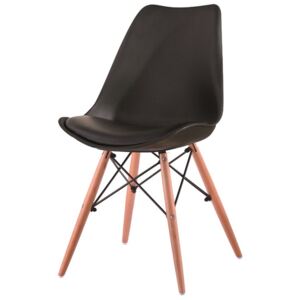 Designová jídelní židle KEMAL, tmavěšedá / buk