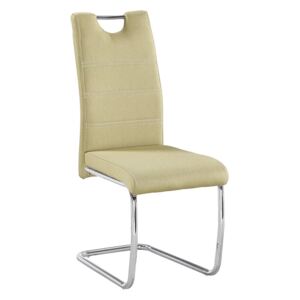 Jídelní židle, látka zelená / chrom, ABIRA NEW