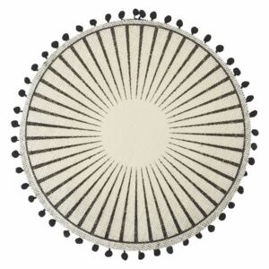 VILLA D’ESTE HOME Kulaté jutové prostírání Pon Pon, černá/béžová, 38 cm
