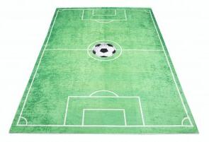 Makro Abra Dětský kusový koberec vhodný k praní BAMBINO 9731 Fotbalové hřiště protiskluzový zelený Rozměr: 80x150 cm