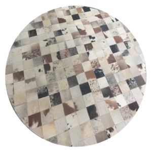 Luxusní kulatý koberec KOŽA Typ10, patchwork, 150x150 cm