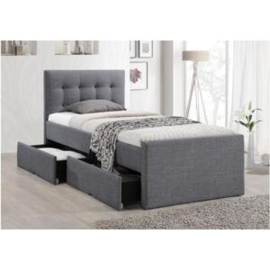 Moderní postel VISKA, šedá, 90x200 cm