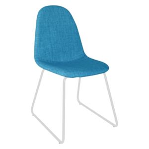Jídelní židle ONTARI, látka modrá / kov