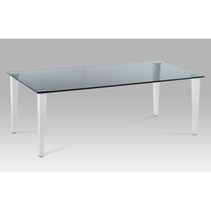 Konferenční stolek GCT-525 BK sklo čiré s potiskem, chrom