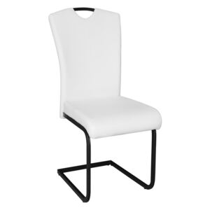 Jídelní židle Treviso, ekokůže bílá, kov černý