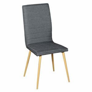 Jídelní židle Orava, látka modro-šedá, kov imitace dřeva