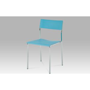 Jídelní židle CT-222 BLUE plast modrý, chrom