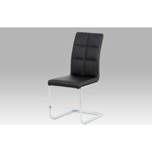 Jídelní židle DCH-851 BK koženka černá, chrom