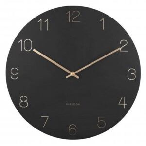 Nástěnné hodiny Charm Engraved Numbers Black 40 cm