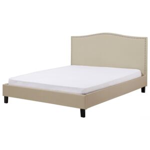 Pohádková béžová čalouněná postel 180x200 cm - MONTPELLIER