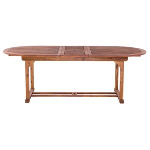 Rozkládací oválný zahradní stůl z akátového dřeva 180-220x100 cm - TOSCANA