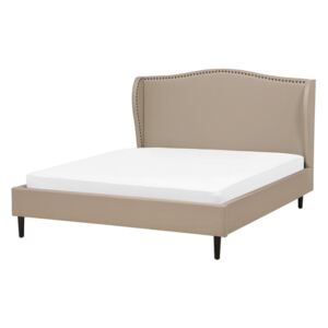 Čalouněná béžová postel 140x200 cm - COLMAR