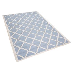 Ručně vyrobený světle modrý vlněný koberec 160x230 cm - DALI