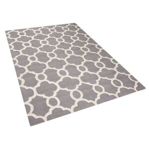 Šedý vlněný koberec v klasickém designu 200x230 cm - ZILE